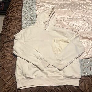 White Hoodie with Front Pocket